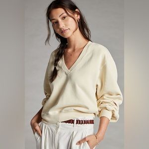 Agolde V-Neck Balloon-Sleeved Sweatshirt